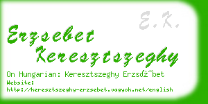 erzsebet keresztszeghy business card